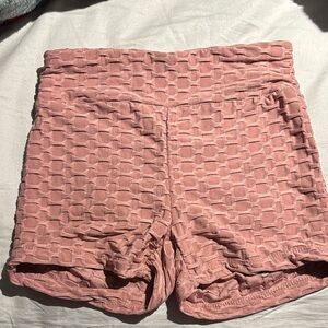 High-Waist Textured Women’s Pink Shorts